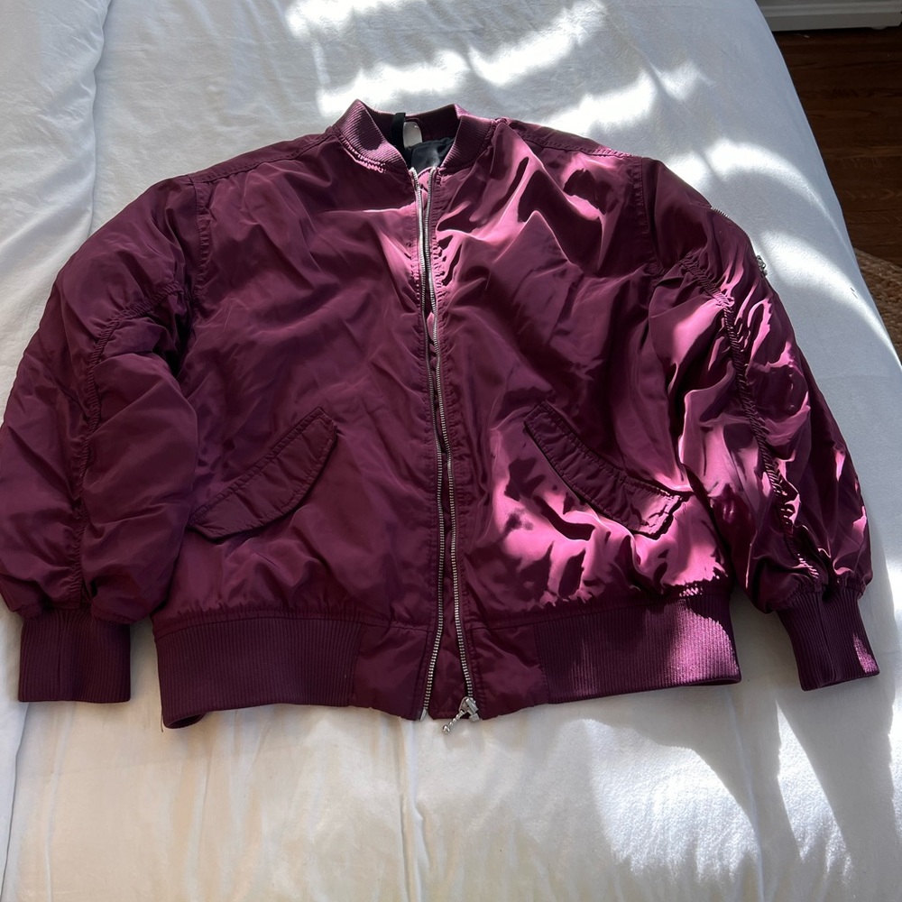 Maroon H&M bomber jacket